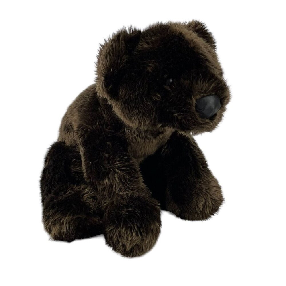 DanDee Collectors Choice Brown Bear 13" Plush Stuffed Toy Faux‎ Leather Nose